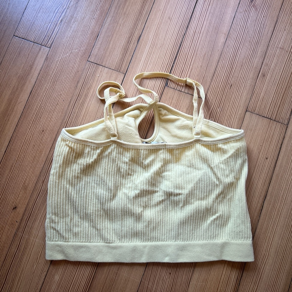 Yellow Ribbed Crop Top - Picture 2 of 2